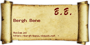 Bergh Bene névjegykártya